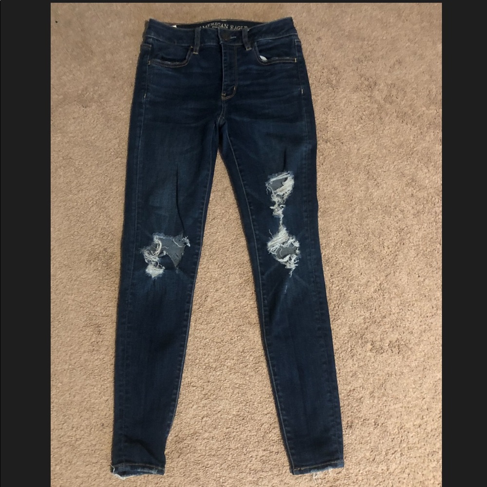 Distressed and ripped skinny jeans